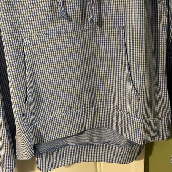 Weatherproof vintage ladies gingham hoodie Blue & White NWT - Picture 5 of 8